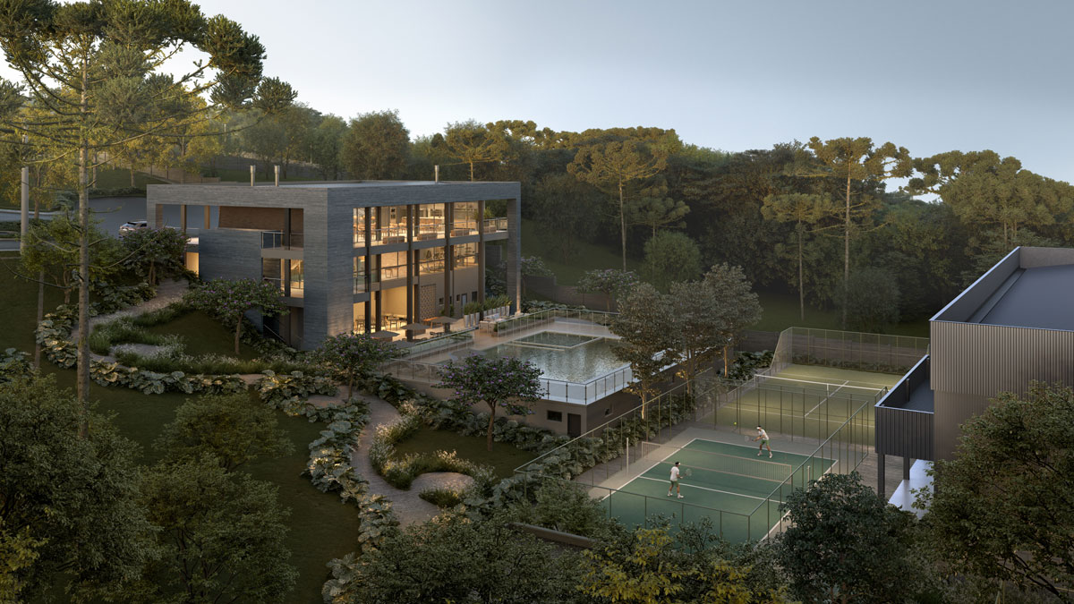 Piscina com deck